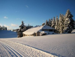 Ferme sous la neige